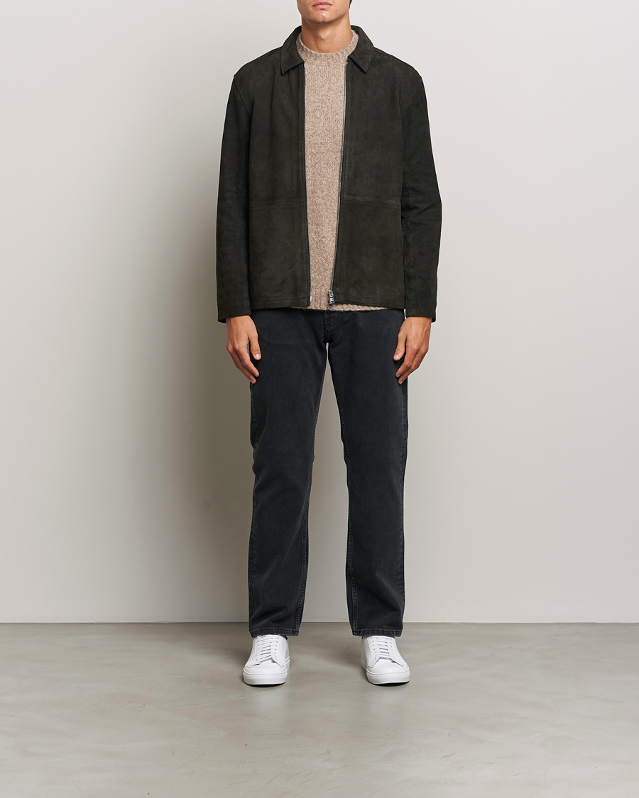 Homme | Manteaux Et Vestes | J.Lindeberg | Jonah Suede Overshirt Washed Black