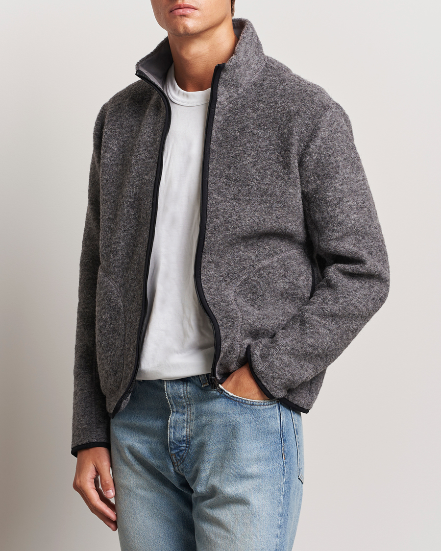 Heren | Truien | J.Lindeberg | Dustin Wool Fleece Jacket Light Grey Melange