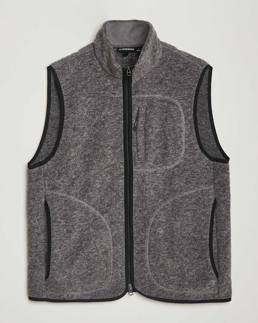 Homme | J.Lindeberg Duncan Wool Fleece Vest Light Grey Melange | J.Lindeberg | Duncan Wool Fleece Vest Light Grey Melange