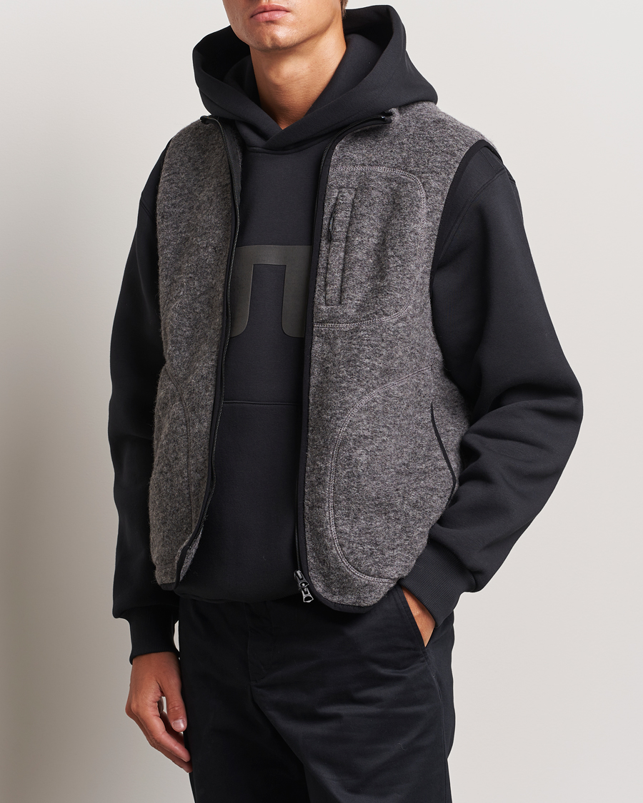 Homme | J.Lindeberg Duncan Wool Fleece Vest Light Grey Melange | J.Lindeberg | Duncan Wool Fleece Vest Light Grey Melange