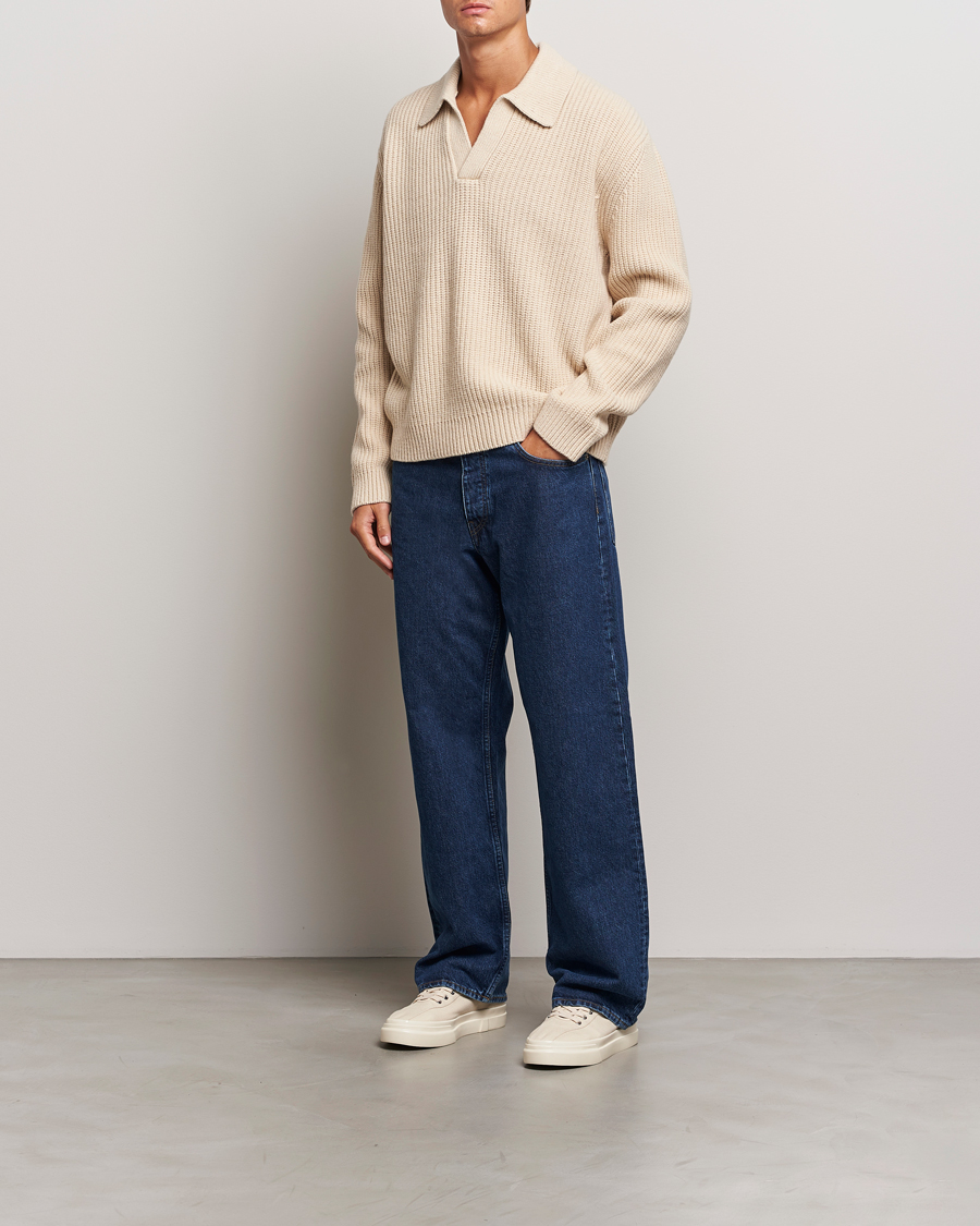 Heren | Truien | J.Lindeberg | Jethro Heavy Polo Knit Moonbeam