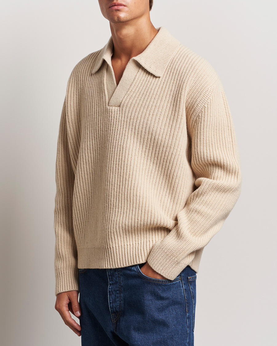 Heren | Truien | J.Lindeberg | Jethro Heavy Polo Knit Moonbeam