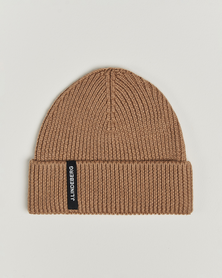 Heren | J.Lindeberg Juan Merino Beanie Tiger Brown | J.Lindeberg | Juan Merino Beanie Tiger Brown