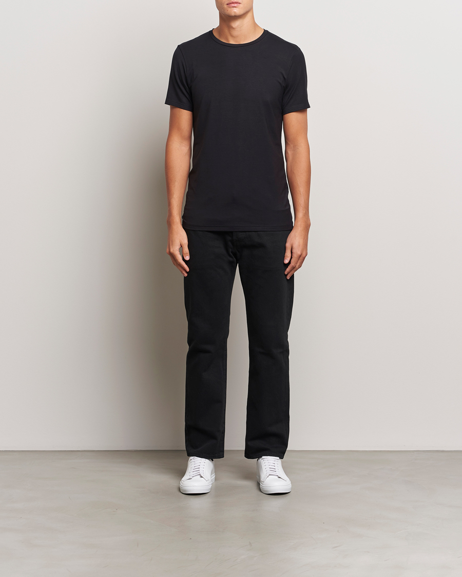 Heren | T-shirts | Bread & Boxers | Tencel Crew Neck T-Shirt Black