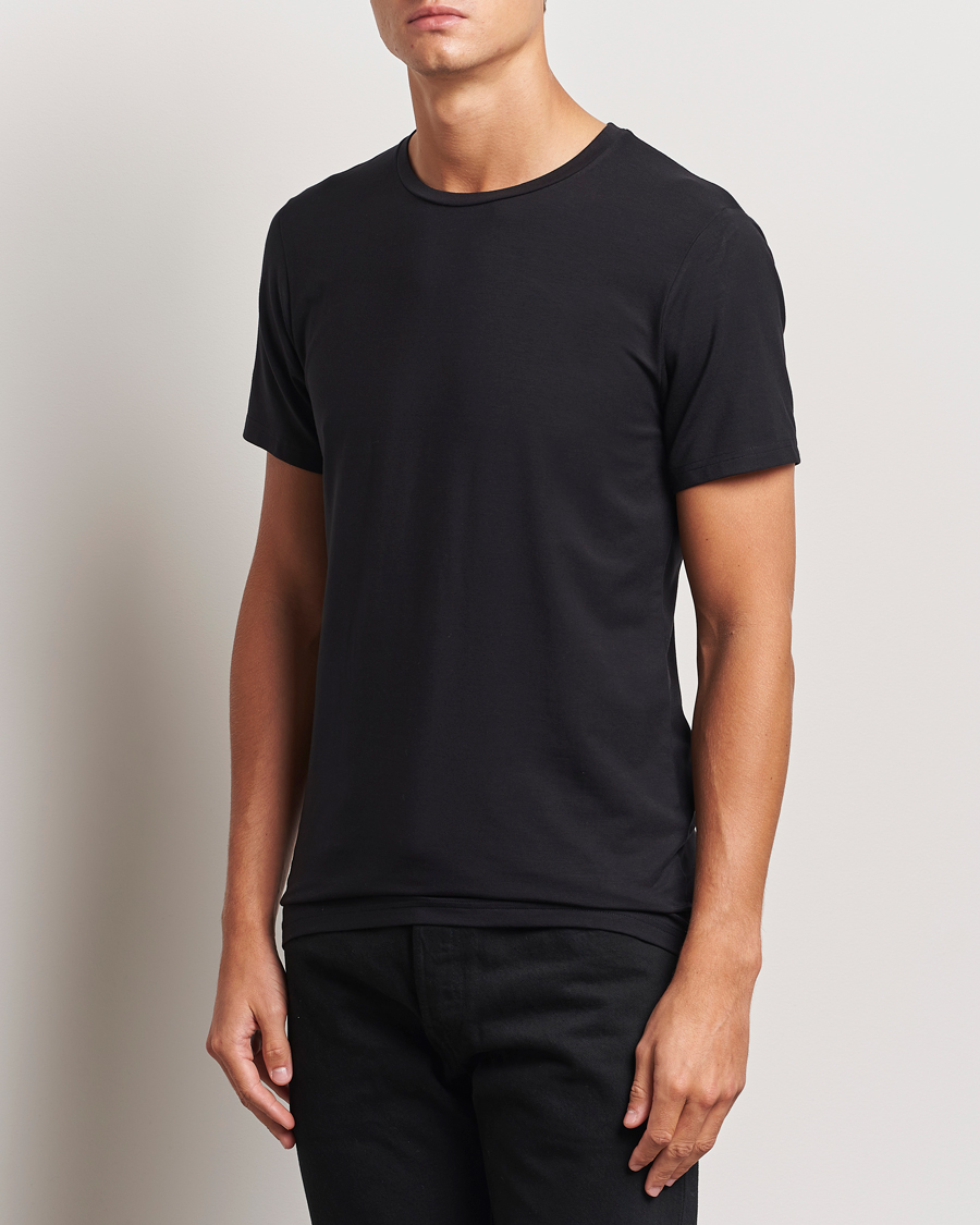 Heren | T-shirts | Bread & Boxers | Tencel Crew Neck T-Shirt Black