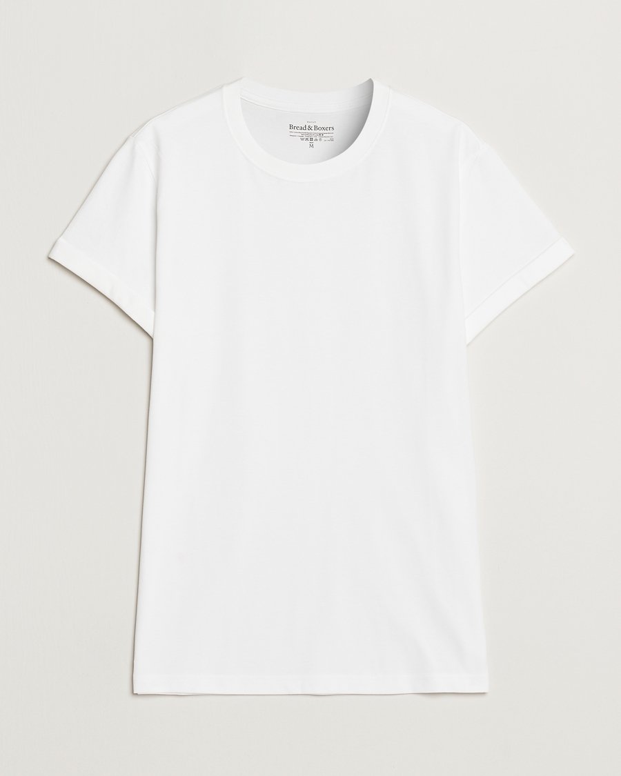 Heren | T-shirts | Bread & Boxers | Roll-Up Crew Neck T-Shirt White