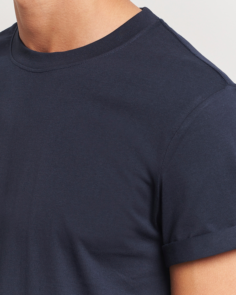 Heren | T-shirts | Bread & Boxers | Roll-Up Crew Neck T-Shirt Dark Navy
