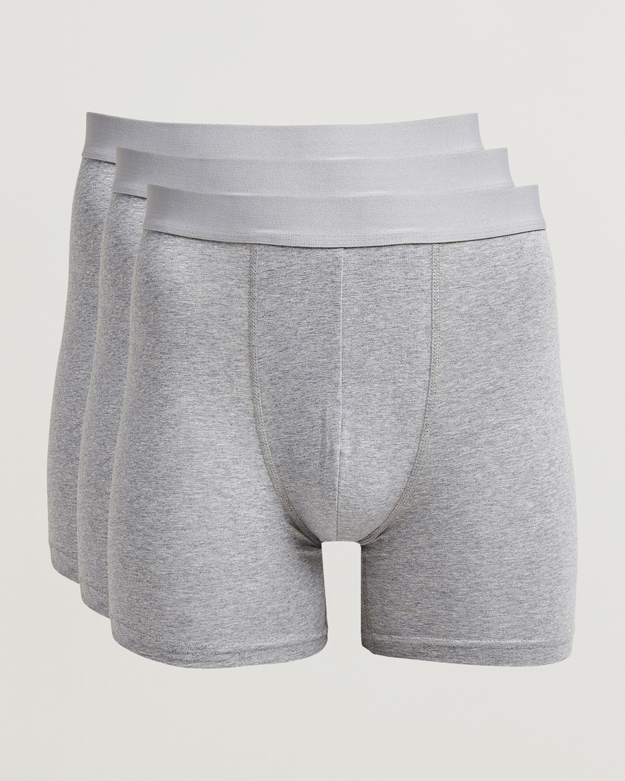 Heren | Ondergoed | Bread & Boxers | 3-Pack Long Boxer Brief Grey Melange