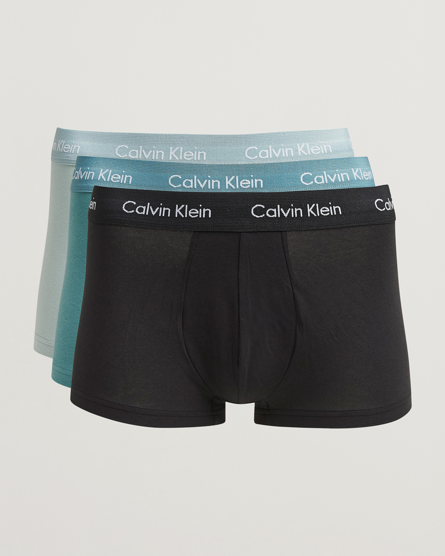 Heren | Ondergoed | Calvin Klein | Cotton Stretch 3-Pack Low Rise Trunk Black/Grey/Green