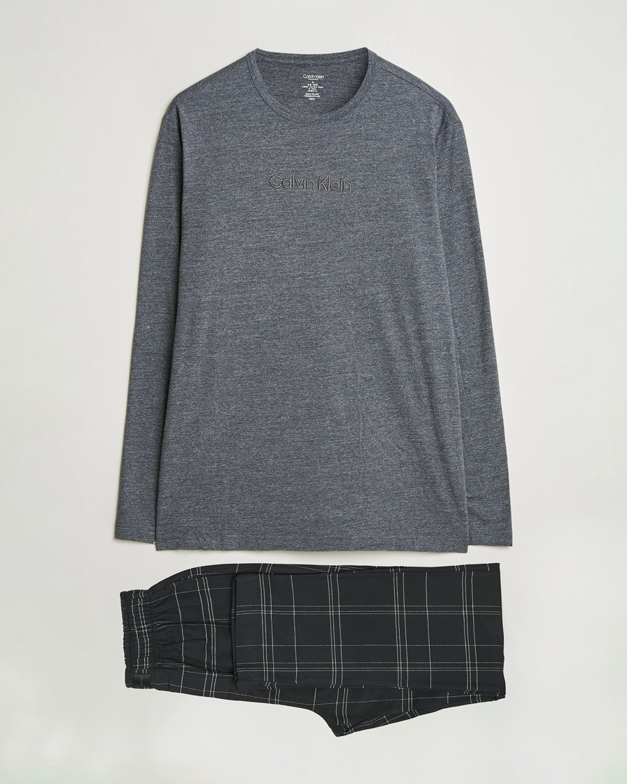 Homme | Calvin Klein Cotton Pyjama Set Charcoal/Black | Calvin Klein | Cotton Pyjama Set Charcoal/Black