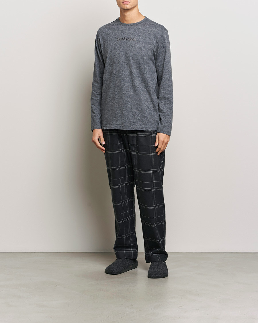 Homme | Calvin Klein Cotton Pyjama Set Charcoal/Black | Calvin Klein | Cotton Pyjama Set Charcoal/Black