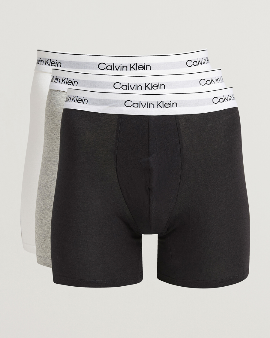 Heren | Ondergoed | Calvin Klein | 3-Pack Icon Cotton Stretch Boxer Brief Grey/Black/White