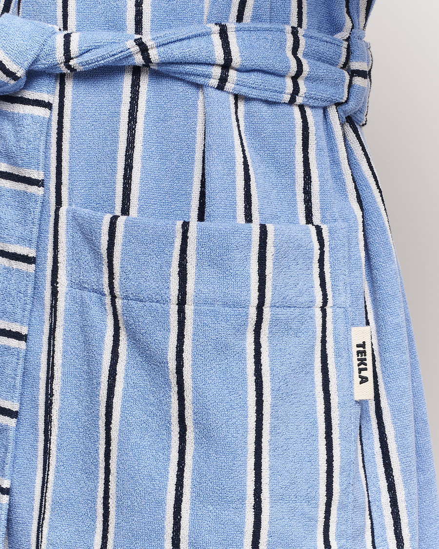 Homme | Tekla Organic Terry Hooded Bathrobe Basset Stripes | Tekla | Organic Terry Hooded Bathrobe Basset Stripes