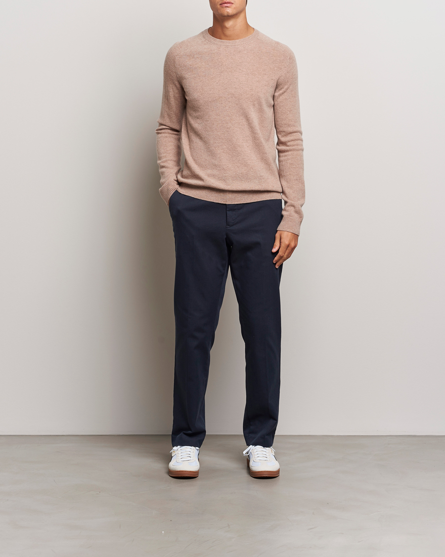 Heren | Truien | KnowledgeCotton Apparel | Lambswool Roundneck Beige