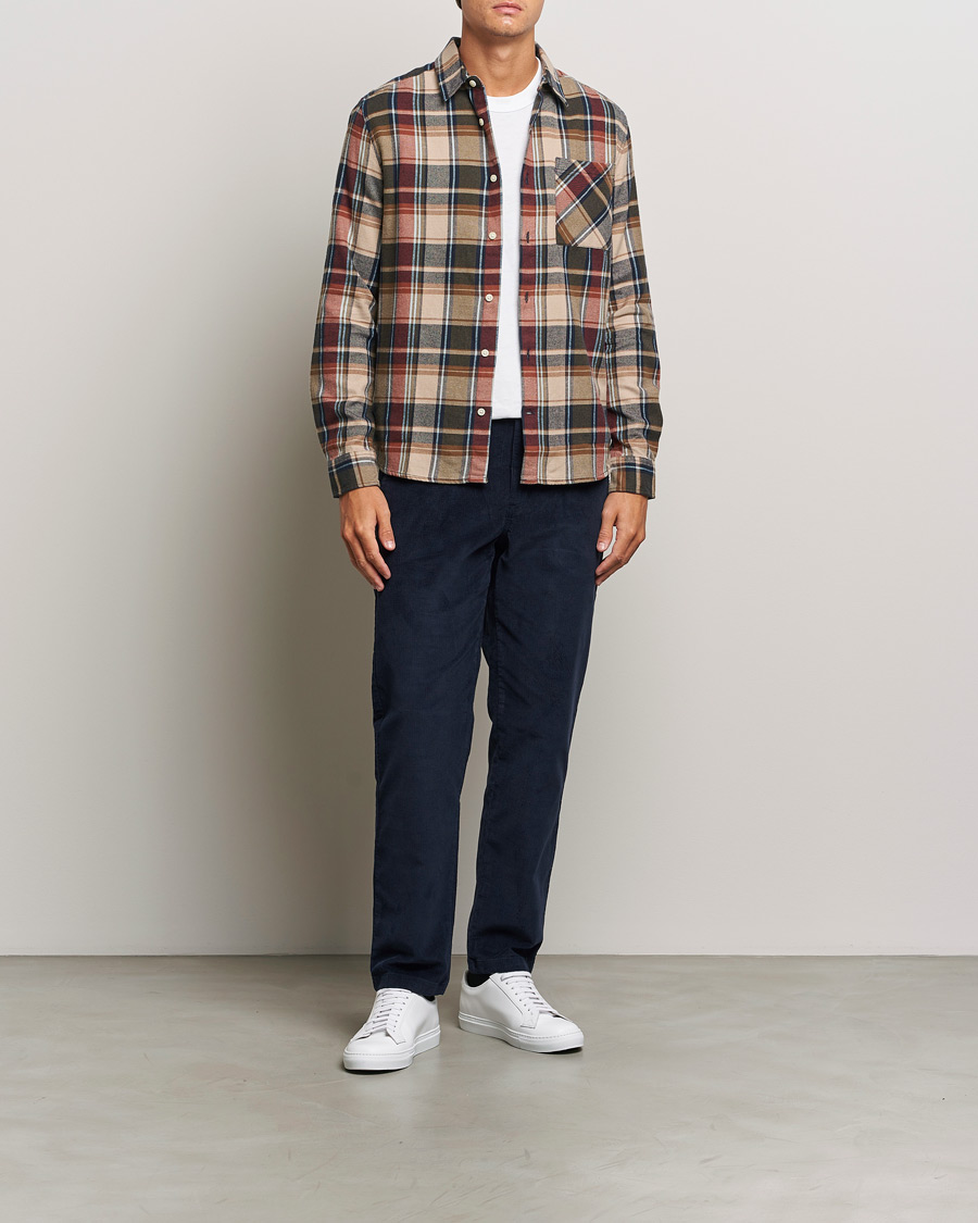 Homme | Pantalons | KnowledgeCotton Apparel | Chuck Regular Cord Trousers Navy