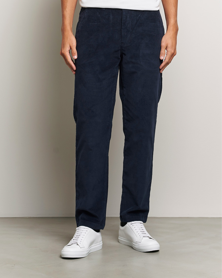 Homme | Pantalons | KnowledgeCotton Apparel | Chuck Regular Cord Trousers Navy