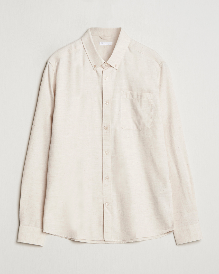 Homme | Chemises | KnowledgeCotton Apparel | Regular Fit Melange Flannel Shirt Greish