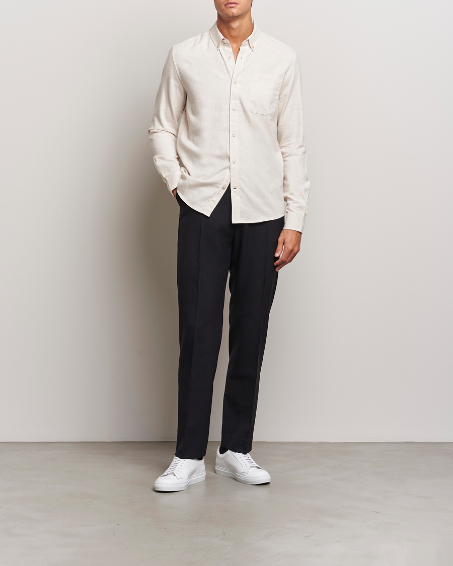 Homme | Chemises | KnowledgeCotton Apparel | Regular Fit Melange Flannel Shirt Greish