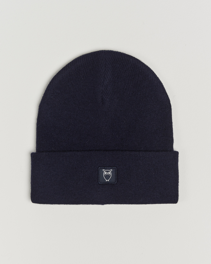 Heren | KnowledgeCotton Apparel Double Layer Wool Beanie Navy | KnowledgeCotton Apparel | Double Layer Wool Beanie Navy
