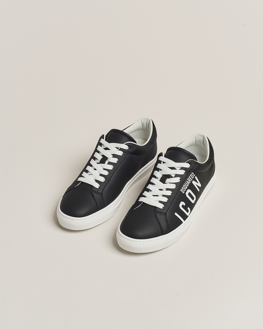 Homme | Dsquared2 Icon Leather Sneaker Black | Dsquared2 | Icon Leather Sneaker Black