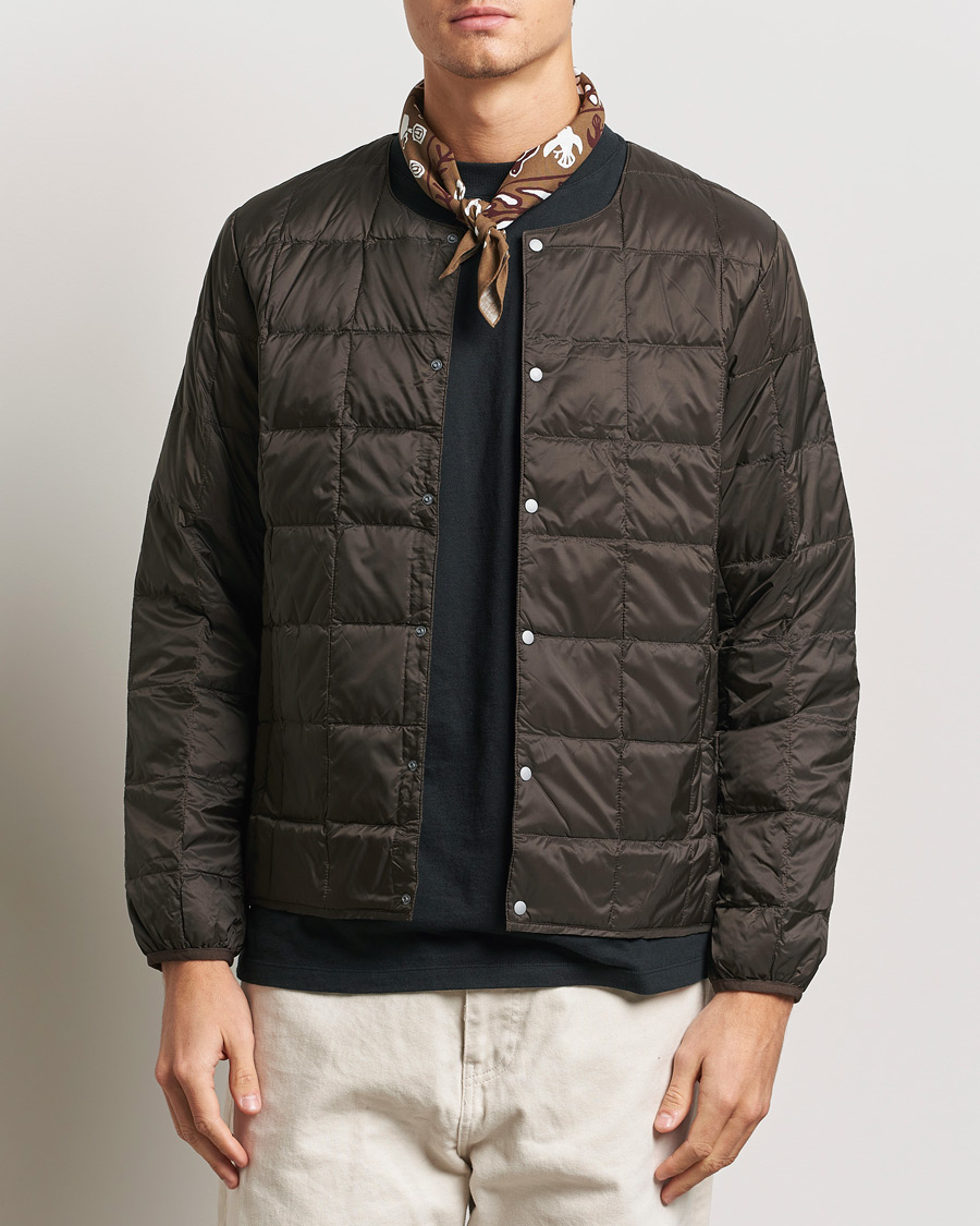 Homme | Manteaux Et Vestes | TAION | Crew Neck Button Down Jacket Dark Choco