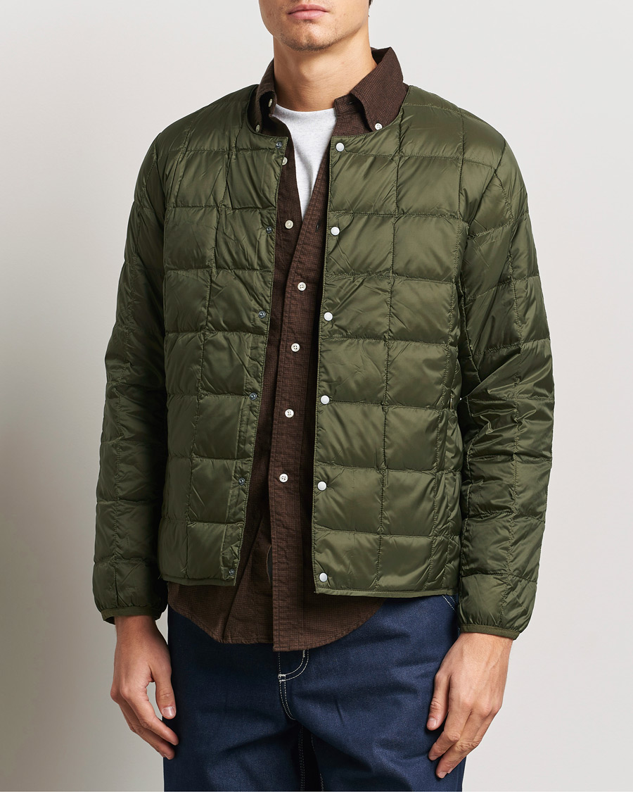 Homme | Manteaux Et Vestes | TAION | Crew Neck Button Down Jacket Dark Olive