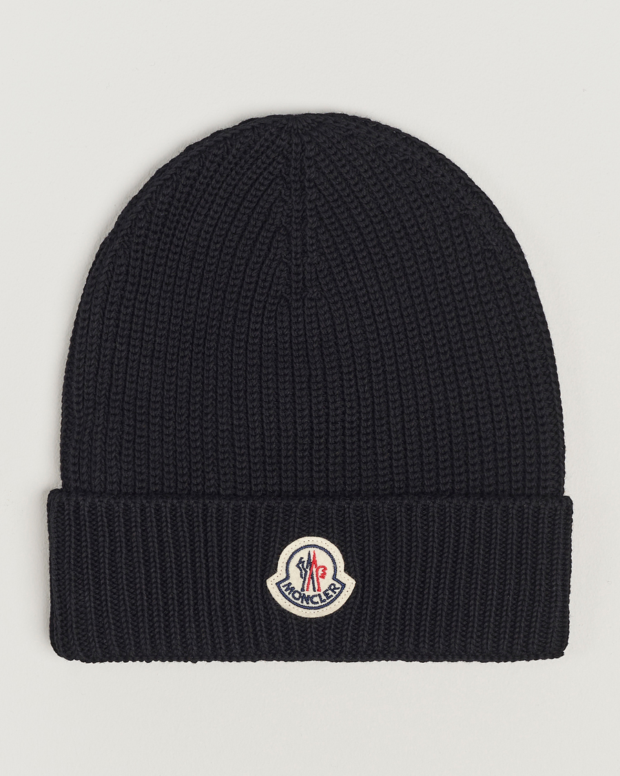 Homme | Moncler Logo Embossed Beanie Black | Moncler | Logo Embossed Beanie Black