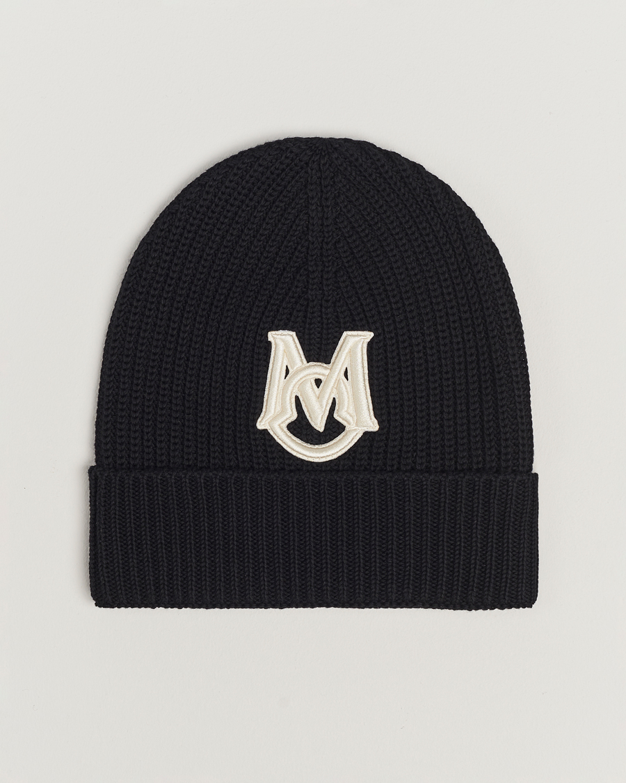 Homme | Moncler Logo Embossed Beanie Black | Moncler | Logo Embossed Beanie Black