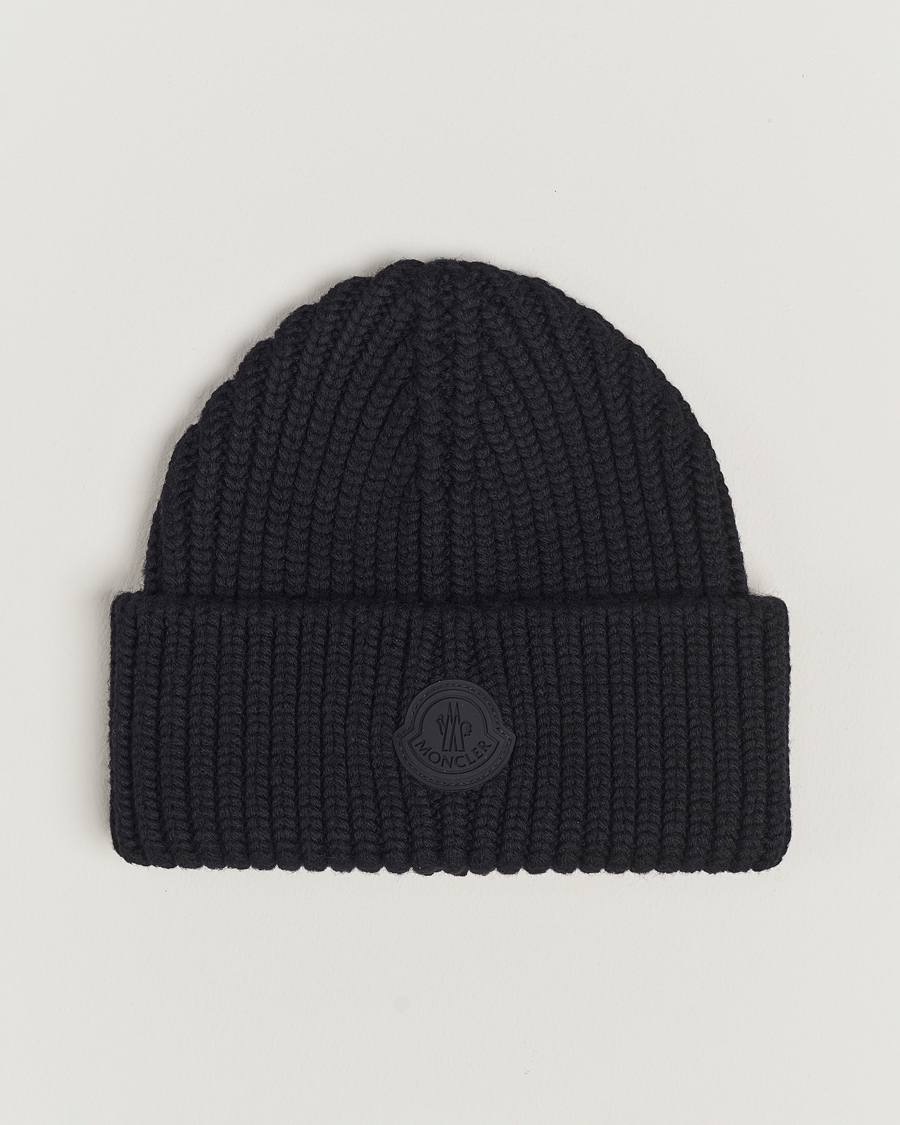 Homme | Moncler Tonal Logo Beanie Black | Moncler | Tonal Logo Beanie Black