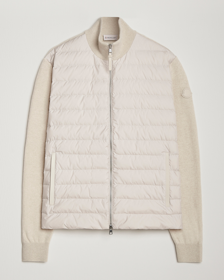 Homme | Manteaux Et Vestes | Moncler | Full Zip Padded Cardigan Off White