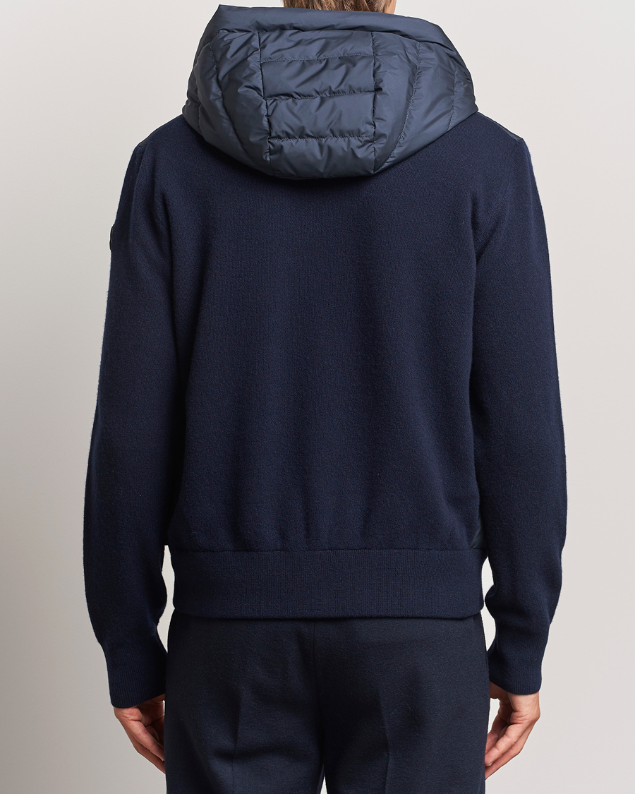 Homme | Manteaux Et Vestes | Moncler | Full Zip Padded Hoodie Dark Blue