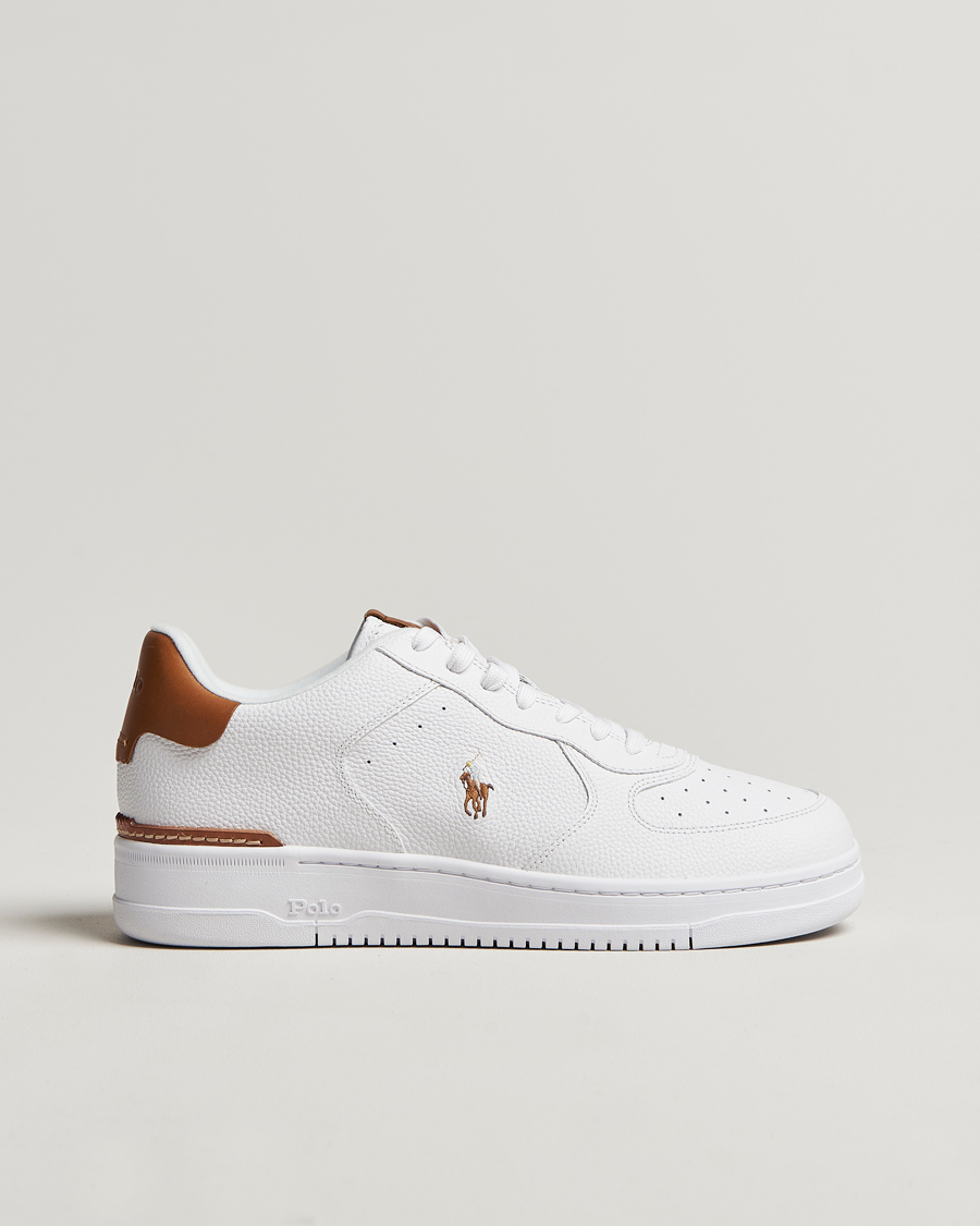 Heren | Polo Ralph Lauren Masters Court Sneaker White/Tan Multi PP | Polo Ralph Lauren | Masters Court Sneaker White/Tan Multi PP