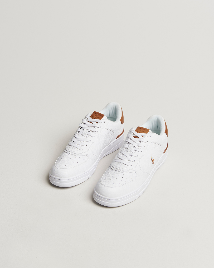 Heren | Polo Ralph Lauren Masters Court Sneaker White/Tan Multi PP | Polo Ralph Lauren | Masters Court Sneaker White/Tan Multi PP