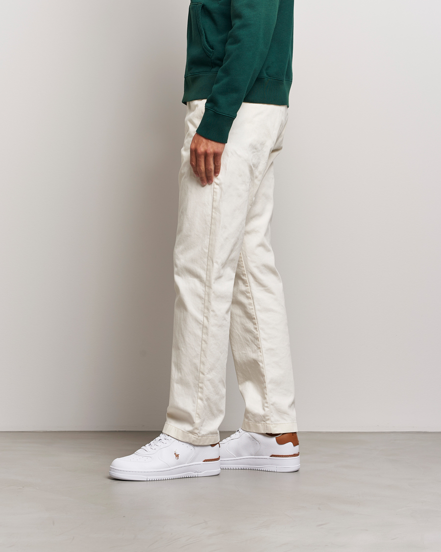 Heren | Polo Ralph Lauren Masters Court Sneaker White/Tan Multi PP | Polo Ralph Lauren | Masters Court Sneaker White/Tan Multi PP