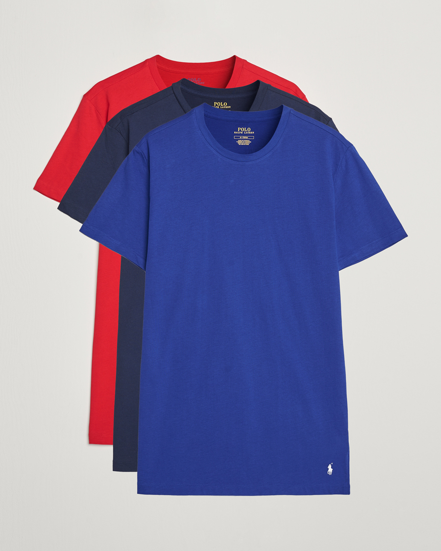 Heren | T-shirts | Polo Ralph Lauren | 3-Pack Crew Neck T-Shirt Blue/Navy/Red