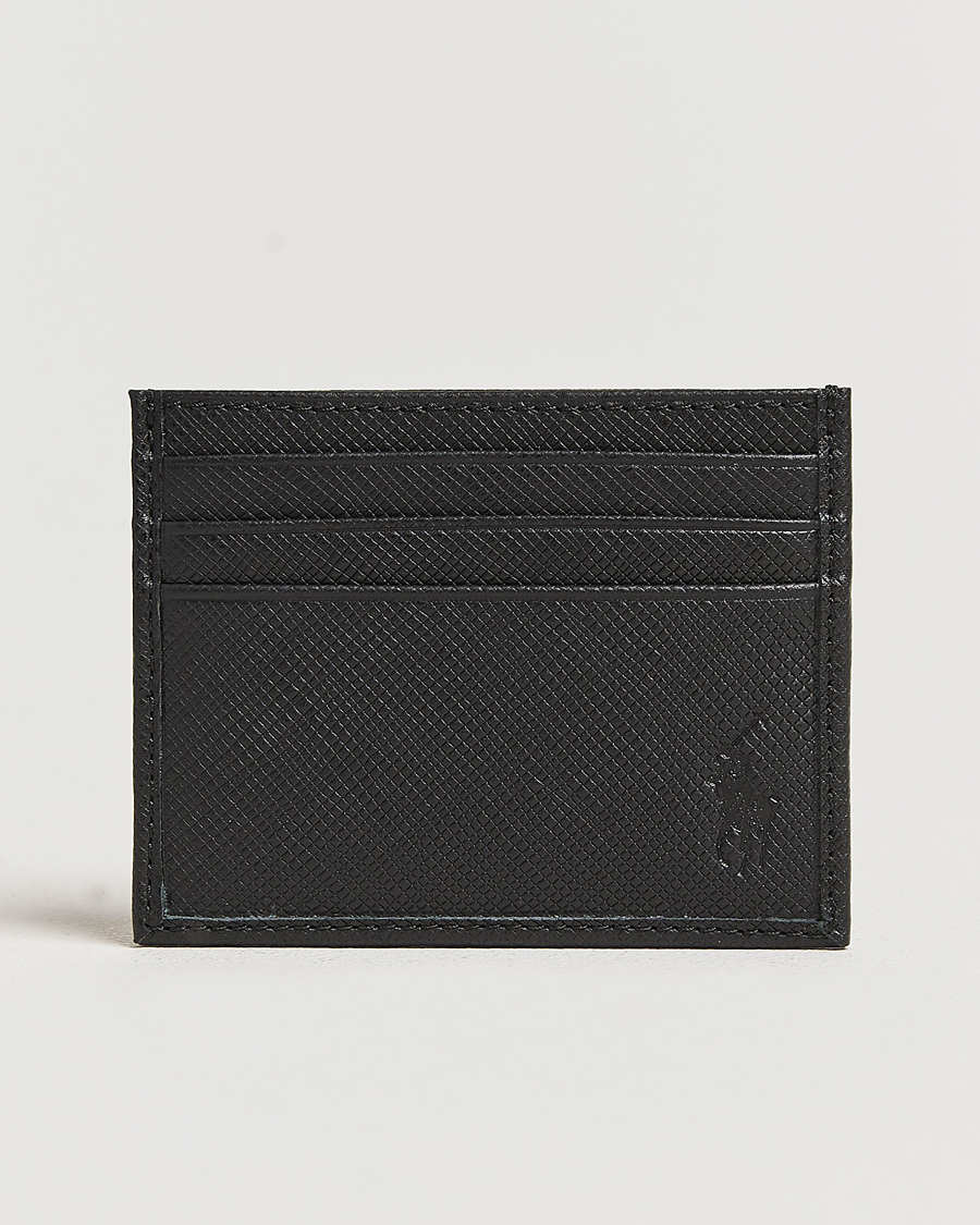 Heren | Polo Ralph Lauren Saffiano Leather Credit Card Case Black | Polo Ralph Lauren | Saffiano Leather Credit Card Case Black
