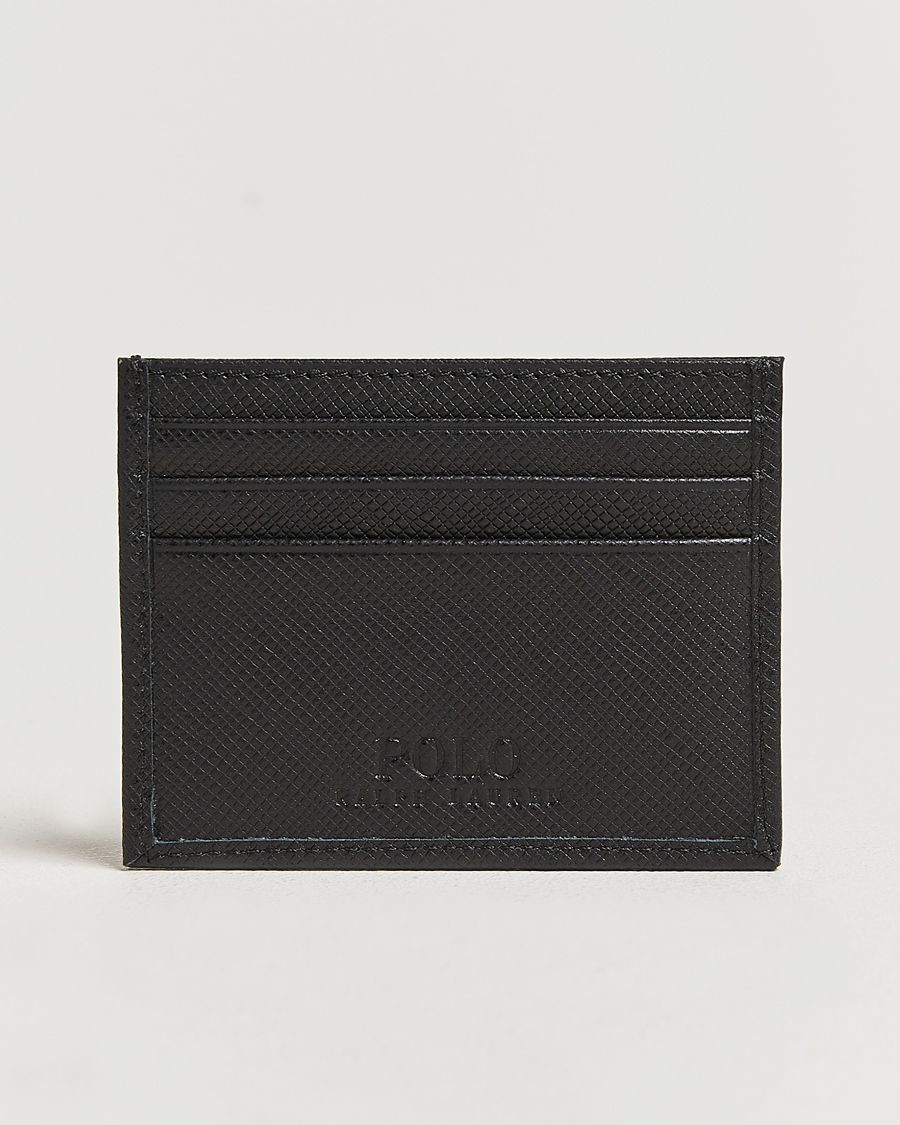 Heren | Polo Ralph Lauren Saffiano Leather Credit Card Case Black | Polo Ralph Lauren | Saffiano Leather Credit Card Case Black