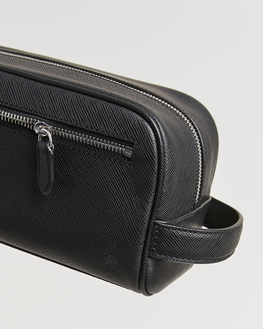 Heren | Polo Ralph Lauren Saffiano Leather Washbag Black | Polo Ralph Lauren | Saffiano Leather Washbag Black