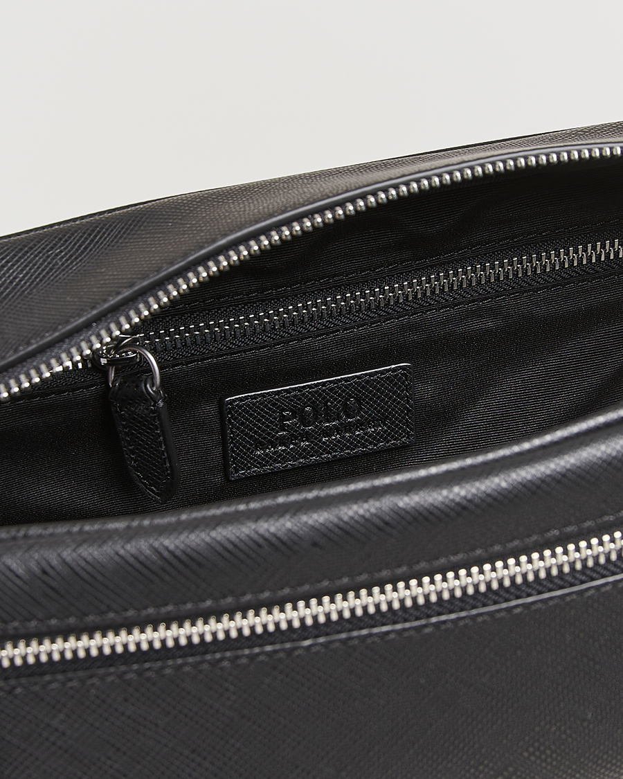 Heren | Polo Ralph Lauren Saffiano Leather Washbag Black | Polo Ralph Lauren | Saffiano Leather Washbag Black