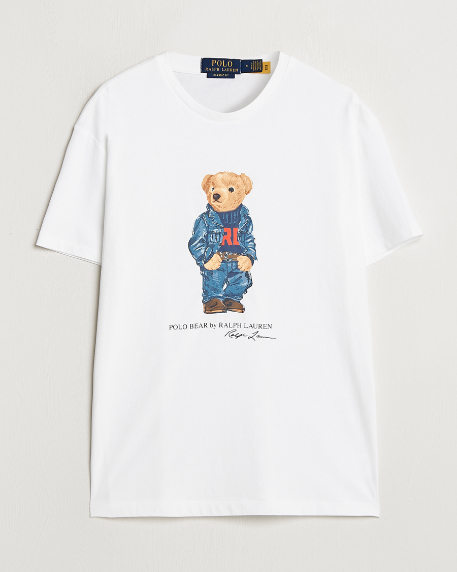 Heren | T-shirts | Polo Ralph Lauren | Crew Neck T-Shirt White Denim Bear