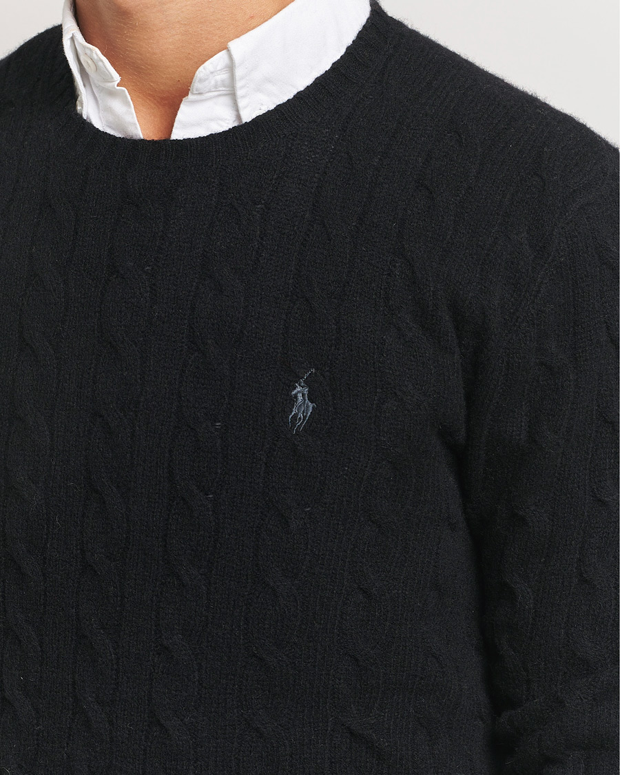 Heren | Truien | Polo Ralph Lauren | Wool/Cashmere Cable Crew Neck Polo Black