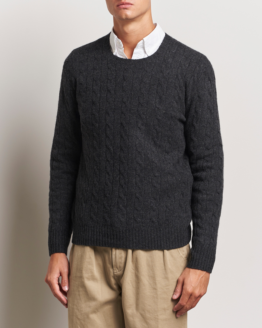 Homme | Pulls Et Tricots | Polo Ralph Lauren | Wool/Cashmere Cable Crew Neck Dark Granite Heather