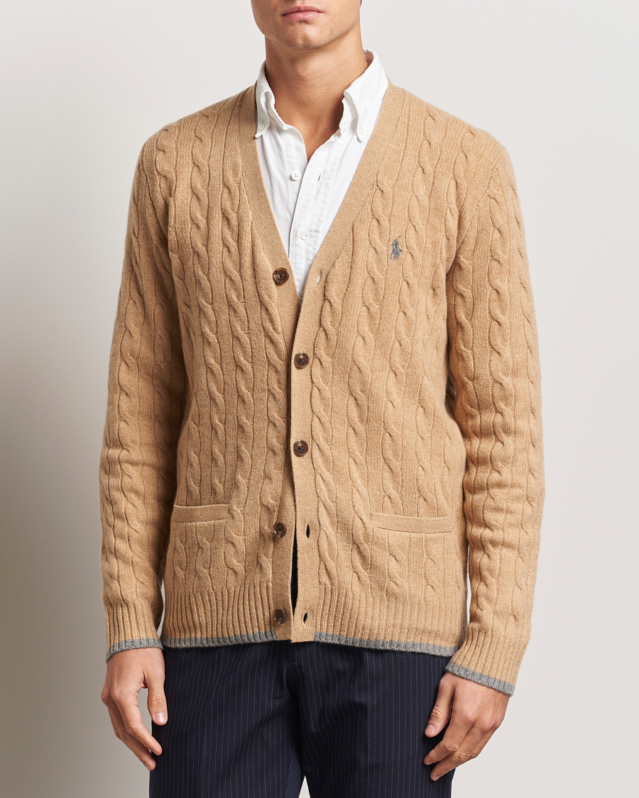 Homme | Pulls Et Tricots | Polo Ralph Lauren | Wool/Cashmere Cable Cardigan Camel Melange