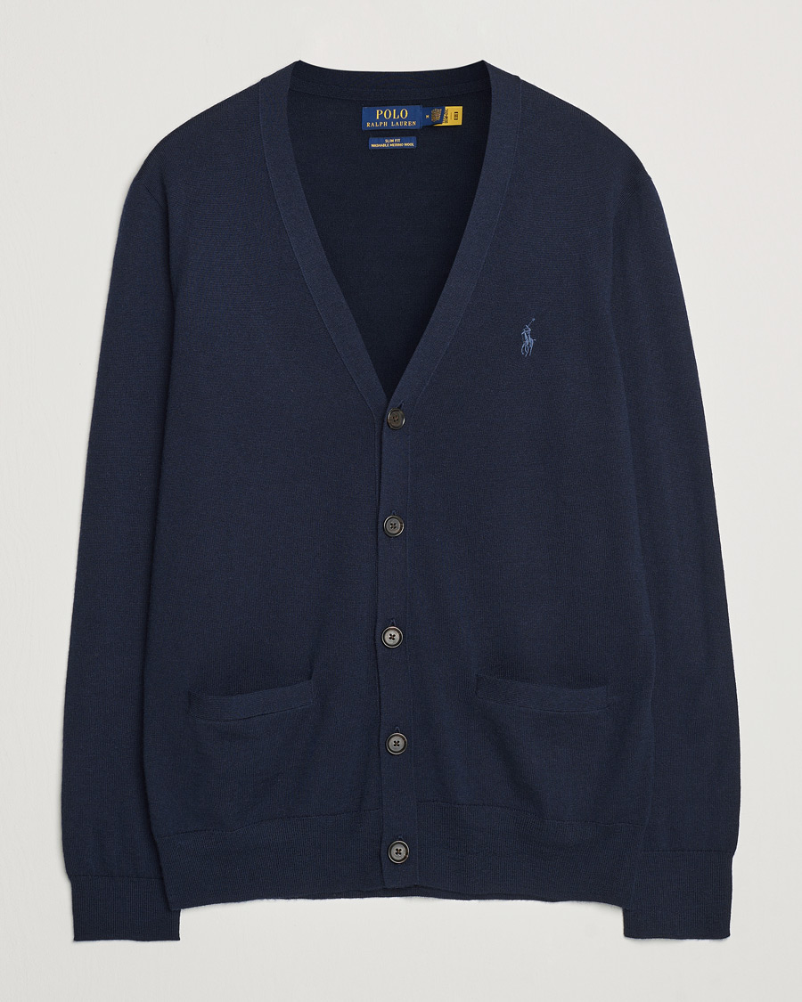 Homme | Pulls Et Tricots | Polo Ralph Lauren | Merino Knitted Cardigan Hunter Navy