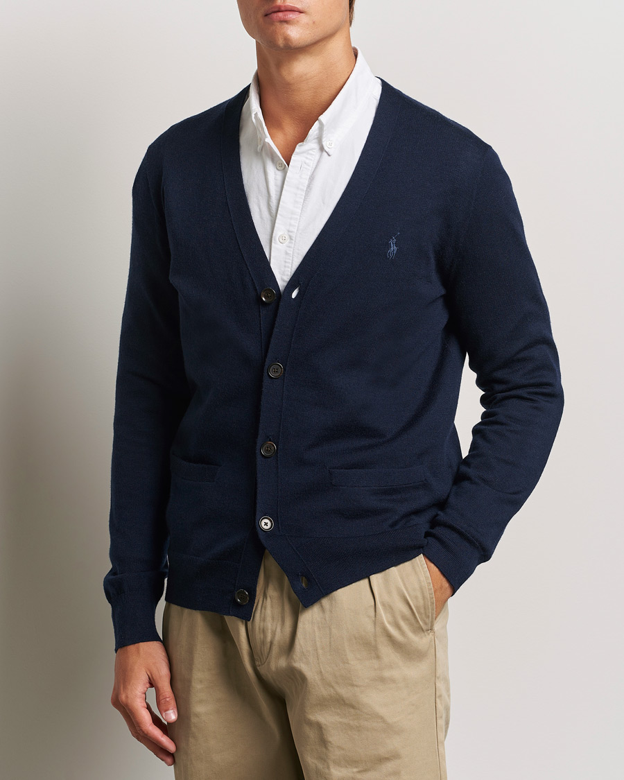 Homme | Pulls Et Tricots | Polo Ralph Lauren | Merino Knitted Cardigan Hunter Navy