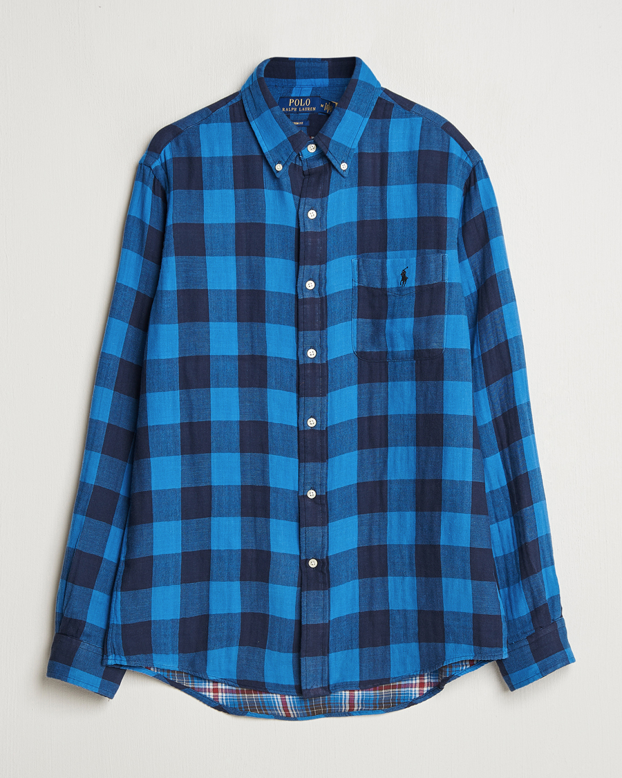 Homme | Chemises | Polo Ralph Lauren | Double Face Custom Fit Check Shirt Royal/Black