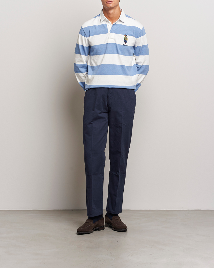 Heren | Truien | Polo Ralph Lauren | Striped Rugby Varsity Bear Campus Blue/White