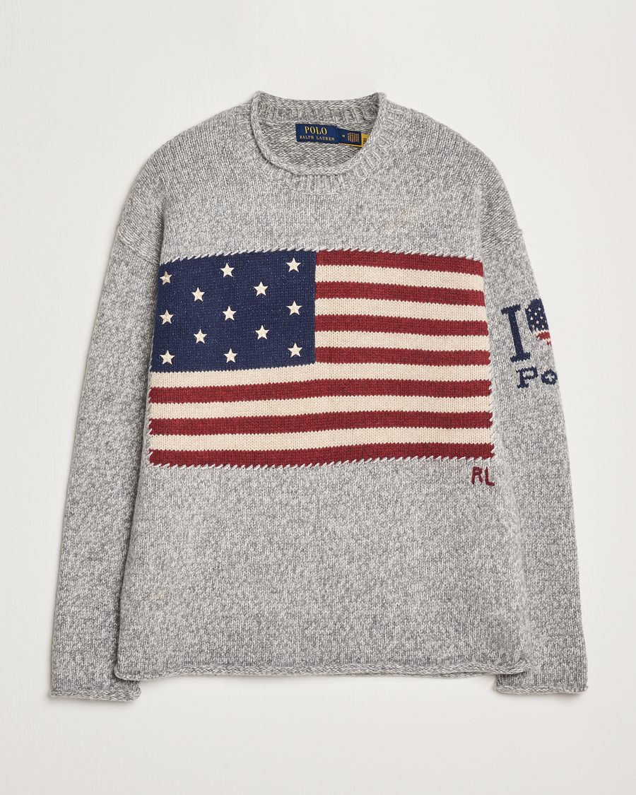 Heren | Truien | Polo Ralph Lauren | Wool Flag Sweater Grey Combo
