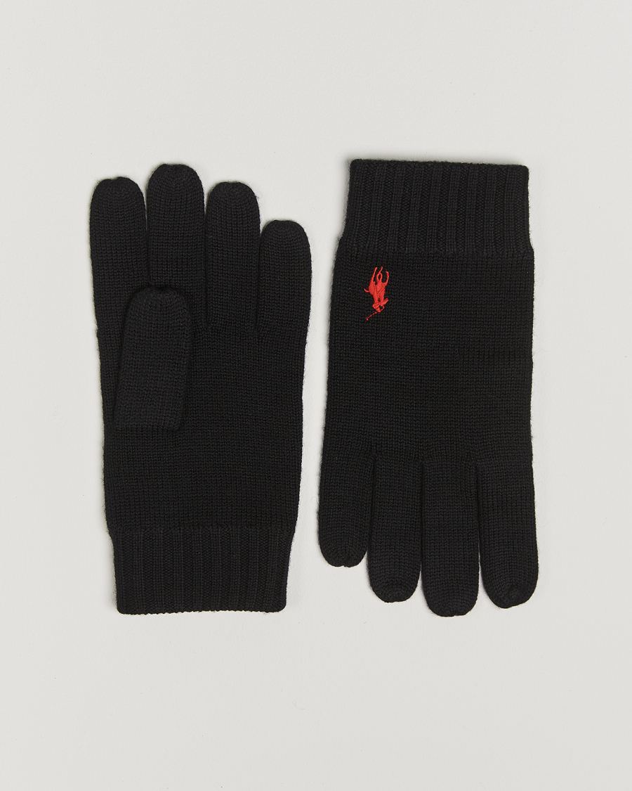 Heren | Polo Ralph Lauren Merino Gloves Polo Black | Polo Ralph Lauren | Merino Gloves Polo Black