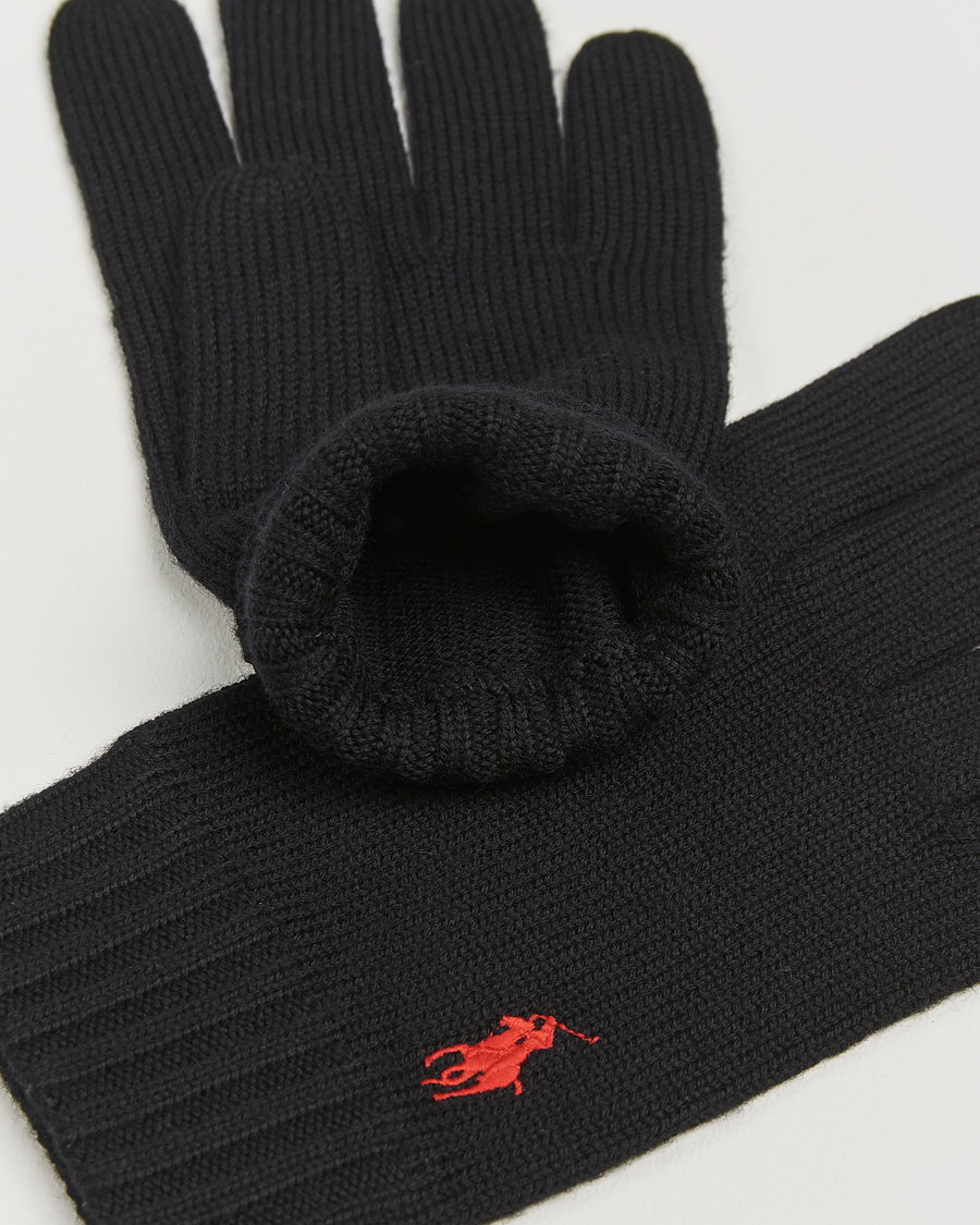 Heren | Polo Ralph Lauren Merino Gloves Polo Black | Polo Ralph Lauren | Merino Gloves Polo Black